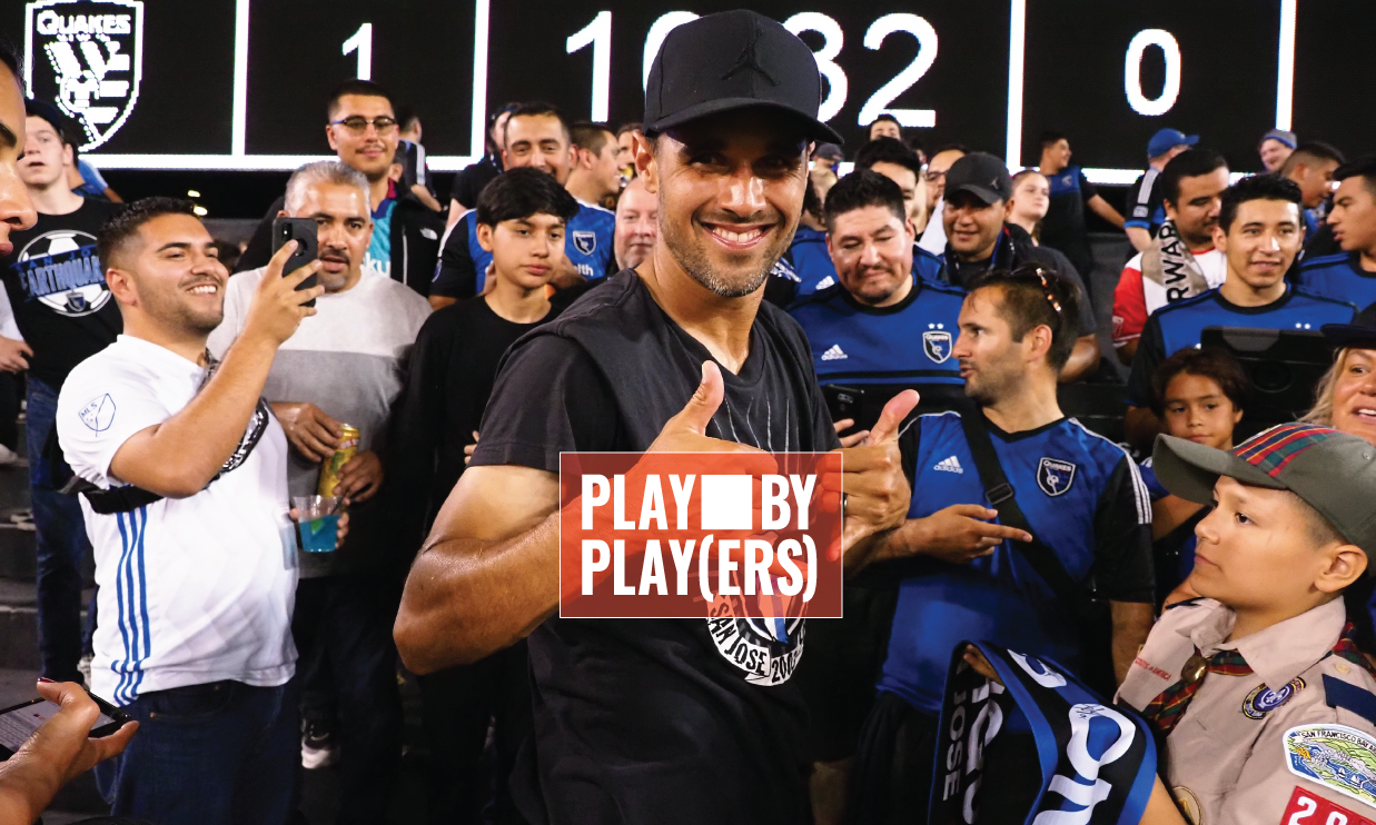 Chris Wondolowski with the fans.